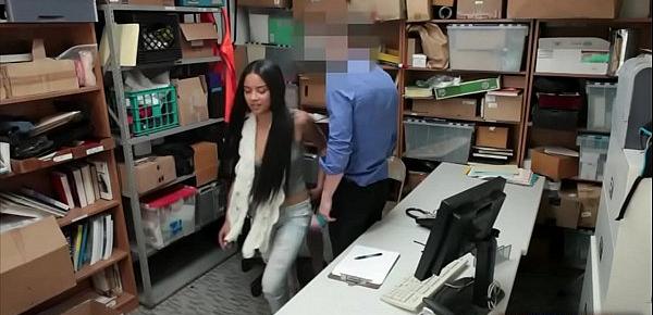  Two pretty thieves caught and fucked by a shop employee